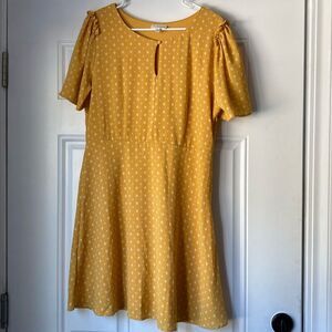 Studio B by Bobeau Yellow and White Midi Dress Size Large